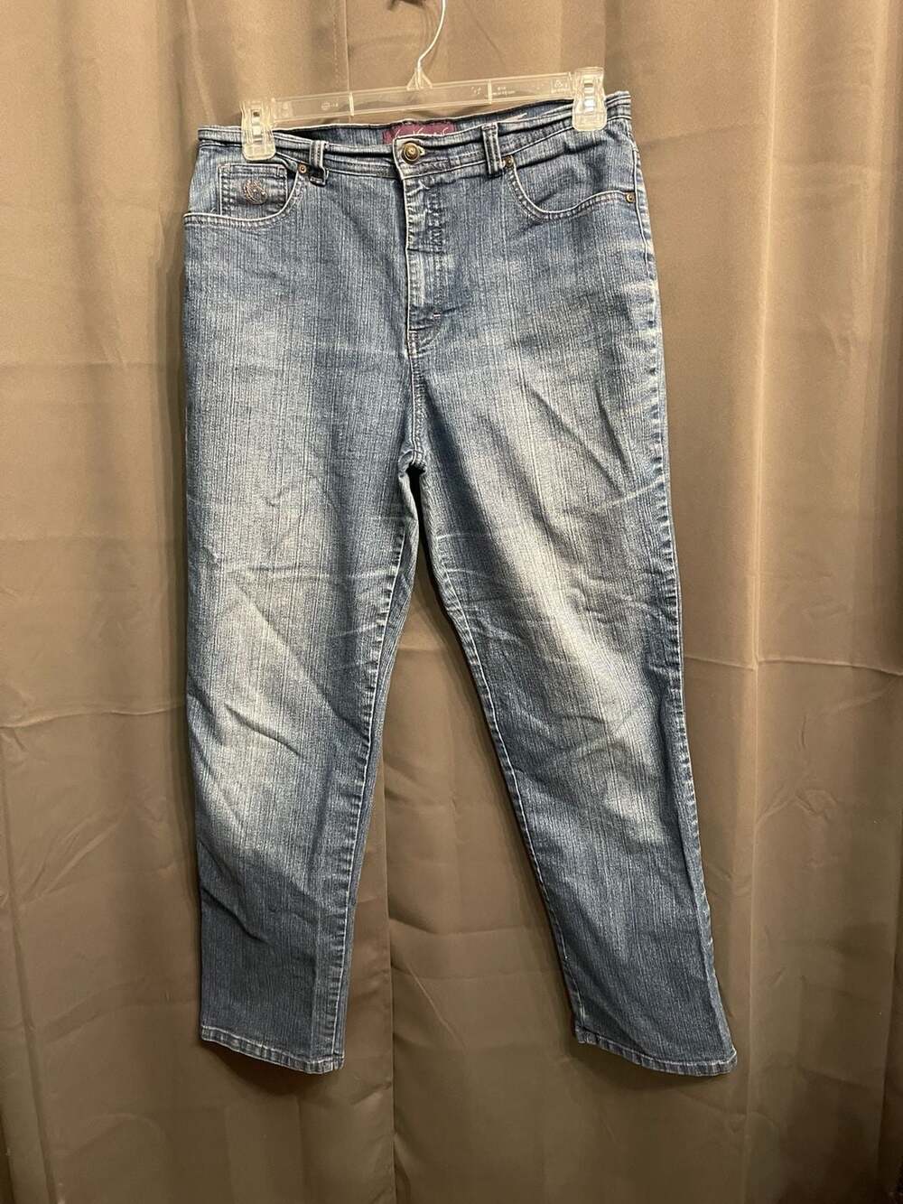 Gloria Vanderbilt Amanda Classic High Rise Blue Denim Jeans Size 14